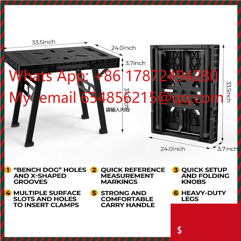 Workbench Portable Fold - Easy Setup Portable Folding Sawhorse Workbench,