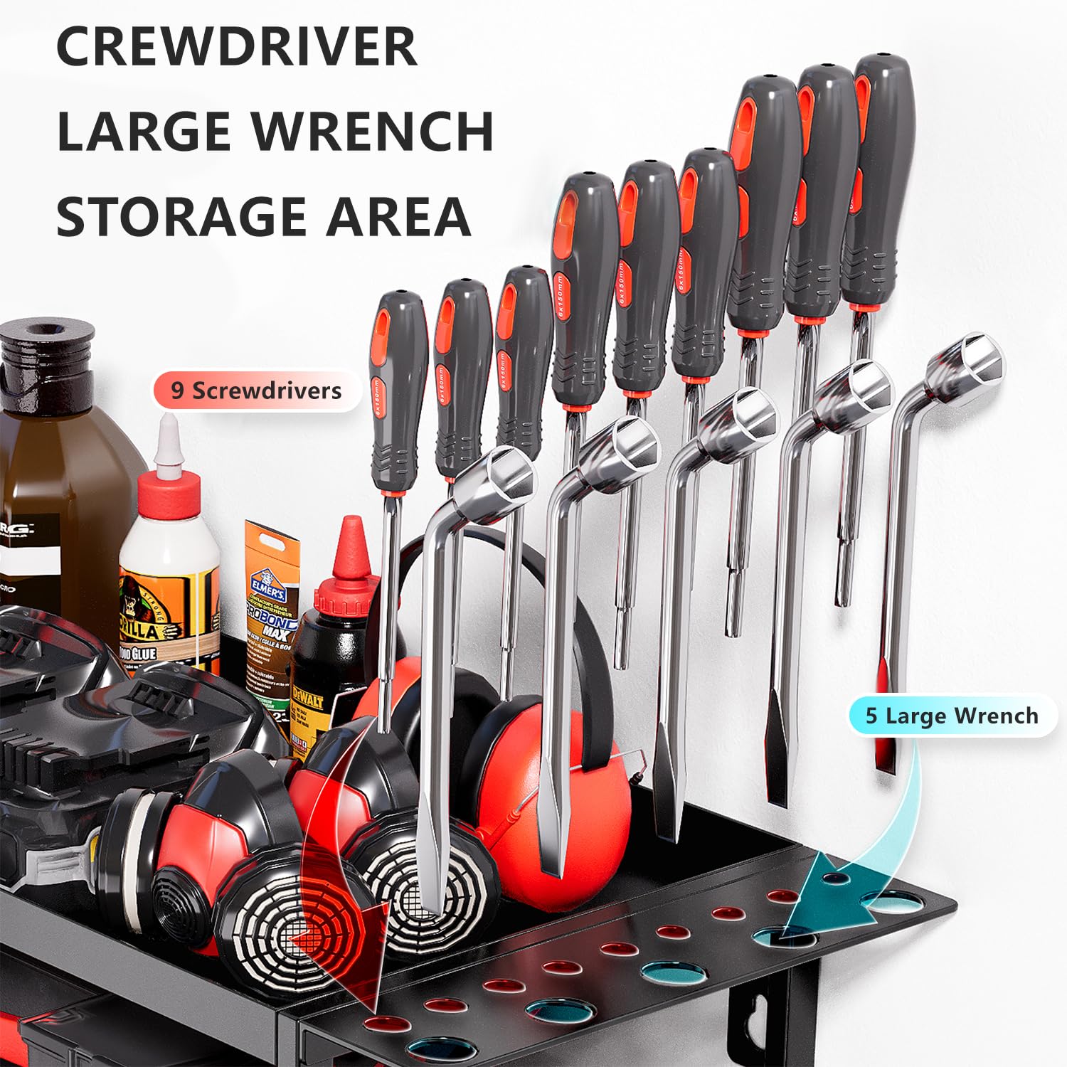 Power Tool Rack Wall Mount Too - Workshop Tools Shelf ulasan dan harga