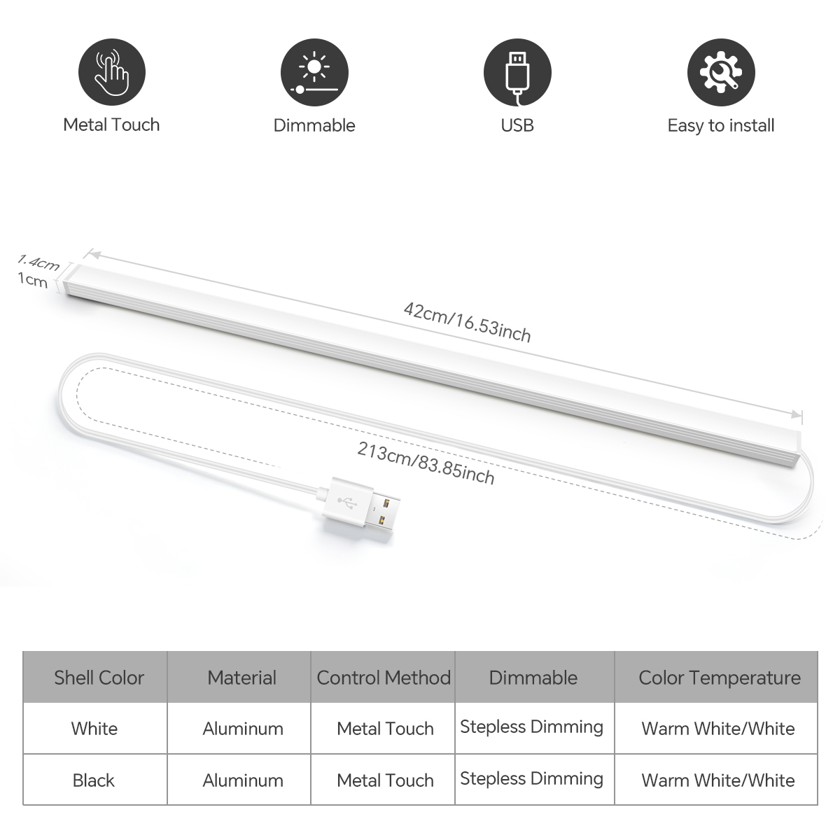 42 CM Touch Sensor Aluminium D - Workshop Tools Shelf ulasan dan harga