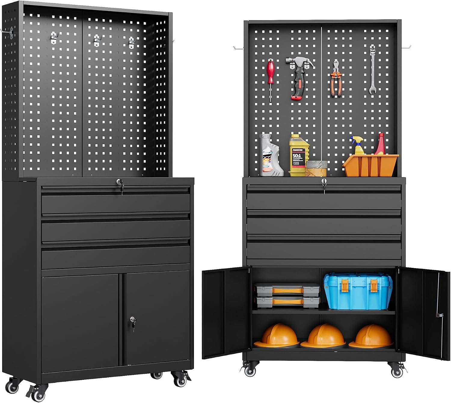 71x31.5x15.8 In Black Rolling  - Workshop Tools Shelf ulasan dan harga