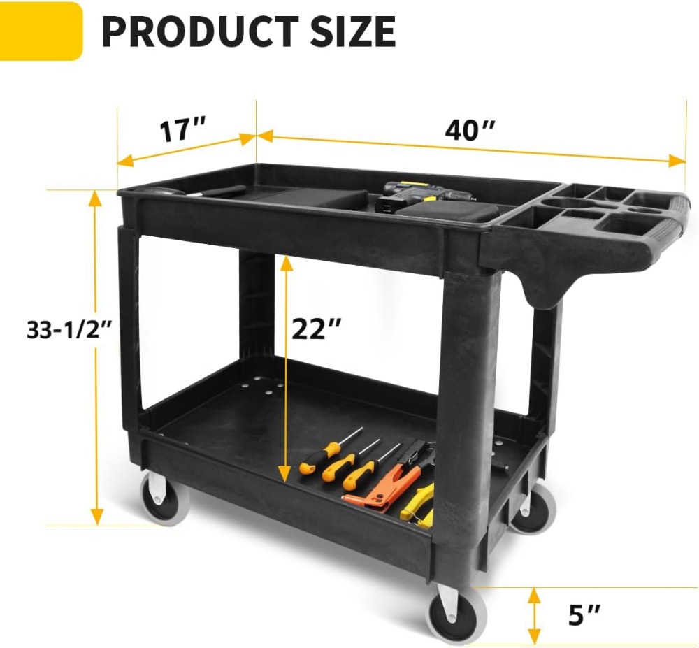 Heavy Duty 2-Shelf Service Car - Workshop Tools Shelf ulasan dan harga