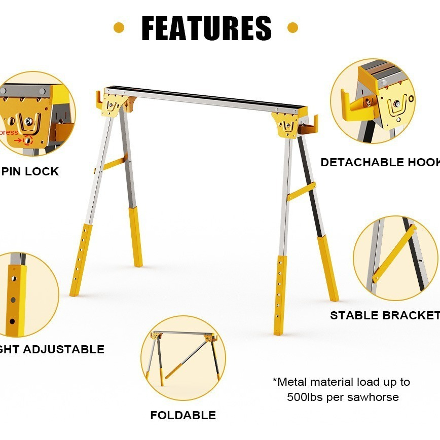 Metal sawhorse/saw stand, heav - Workbench Portable Fold ulasan dan harga