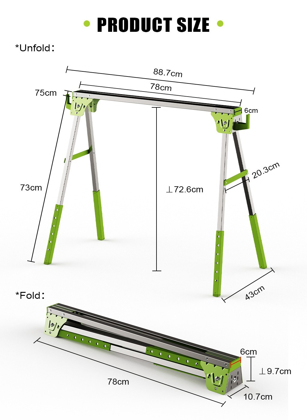Metal sawhorse/saw stand, heav - Workbench Portable Fold ulasan dan harga