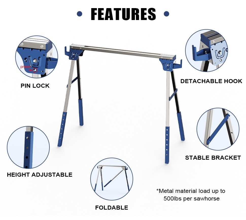Metal sawhorse/saw stand, heav - Workbench Portable Fold ulasan dan harga