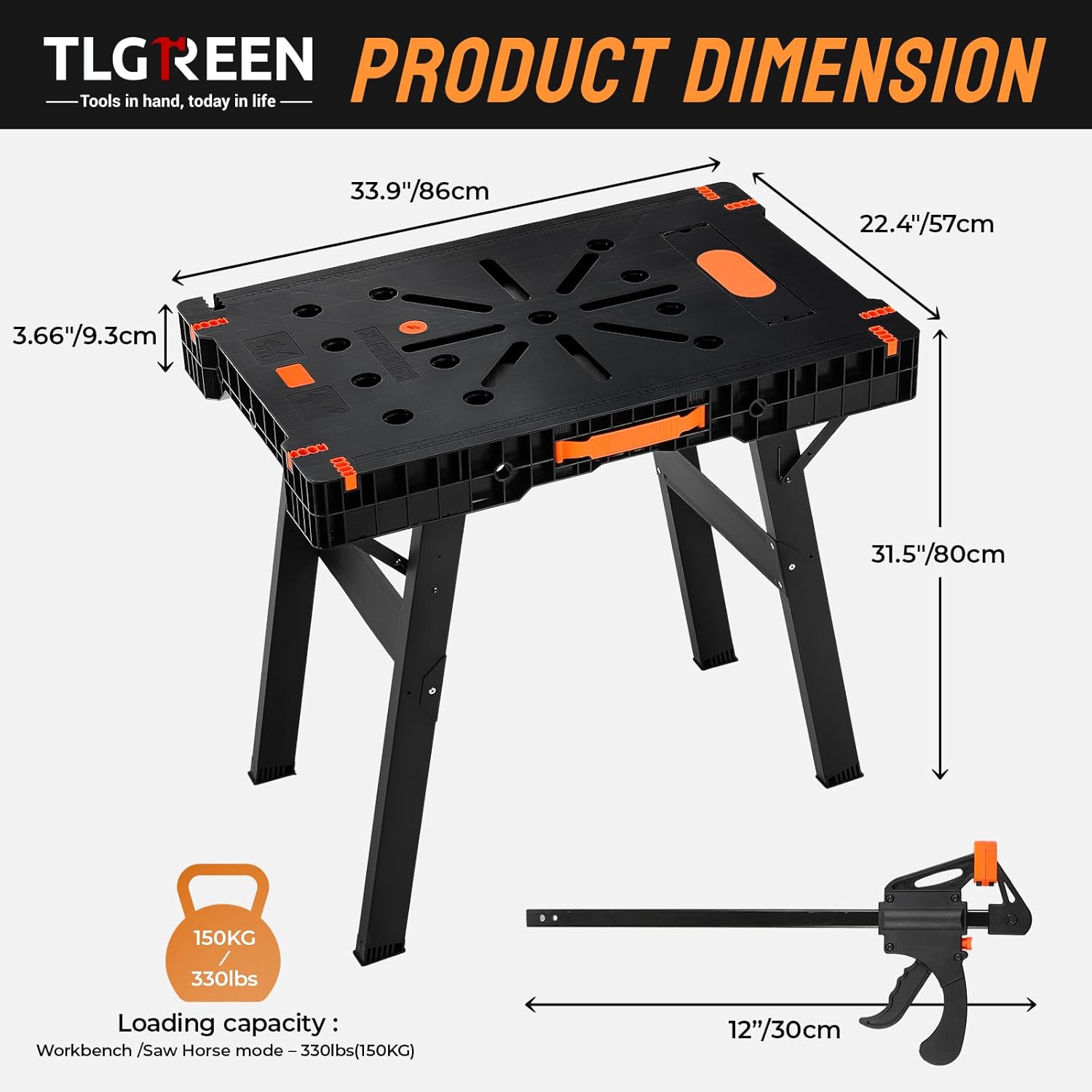 Folding Work Bench with Clamps - Workbench Portable Fold ulasan dan harga