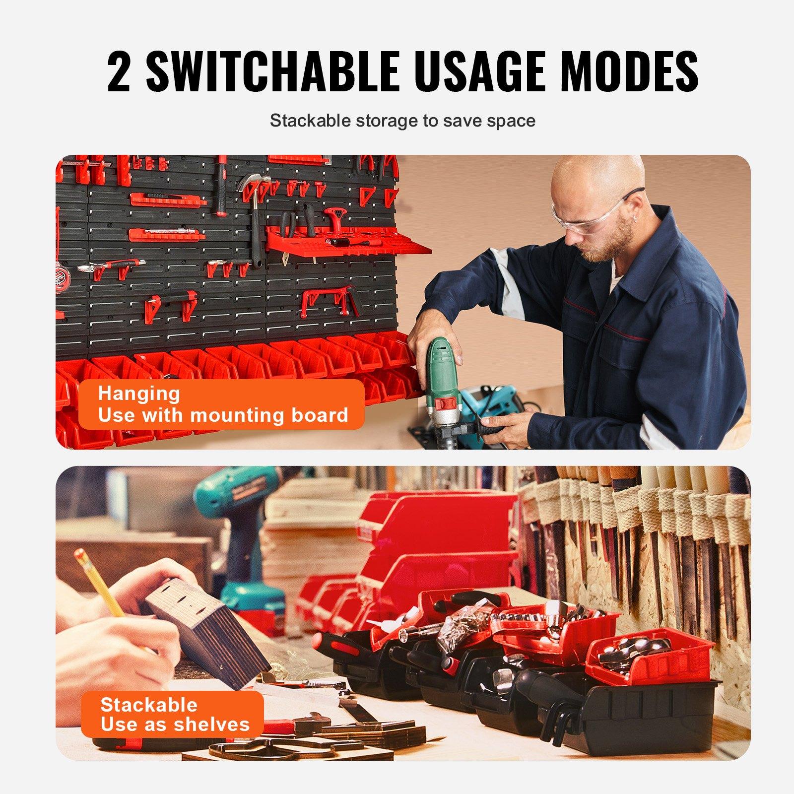 Wall Mounted 30-Bin Hardware O - Workshop Tools Shelf ulasan dan harga